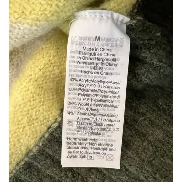 **NWT Madewell Green/Yellow/ White Striped Fulton Pullover Sweater - SIZE M - Picture 5 of 8